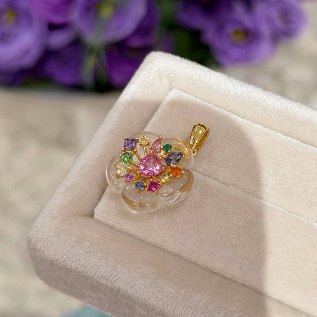 Candy Sparkle Crystal Flower Pendant