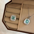 Aqua Ice Crystal Pendant Necklace
