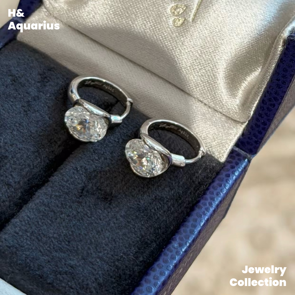925 Silver & Zirconia Floating Earrings - Luxury Minimalist Hoops for Women