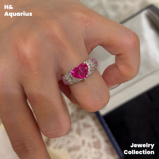 925 Silver & Zirconia Neon Party Ring - Luxury Minimalist Statement Ring for Women