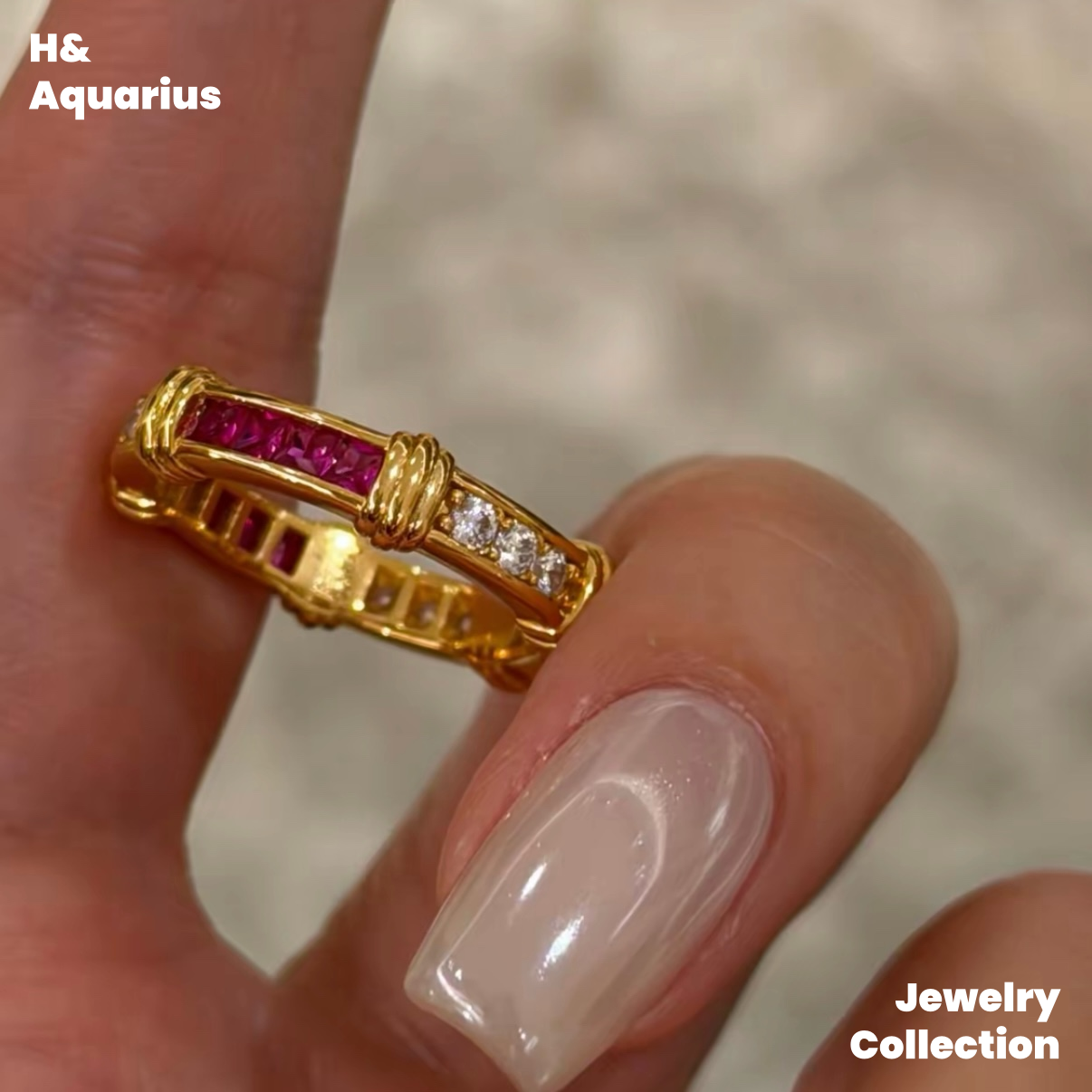 925 Silver & Zirconia Red Velvet Ring - Luxury Minimalist Statement Ring
