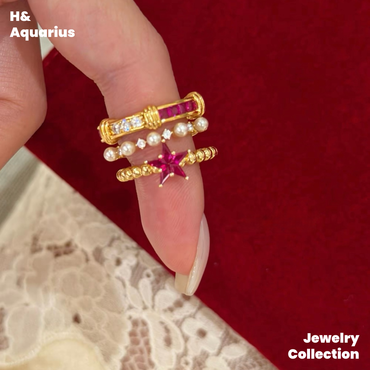 925 Silver & Zirconia Red Velvet Ring - Luxury Minimalist Statement Ring