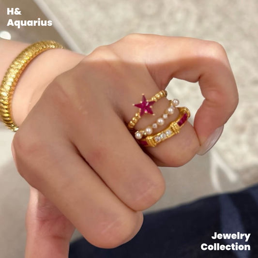 925 Silver & Zirconia Red Velvet Ring - Luxury Minimalist Statement Ring