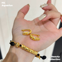 925 Silver & Zirconia Twisted Rope Earrings - Gold Plated Braided Hoops for Women