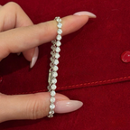 3.5 mm silver tennis bracelet with round white cubic zirconia stones in sterling silver