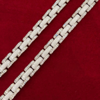 White ceramic bracelet with rhodium-plated sterling silver links and cubic zirconia accents