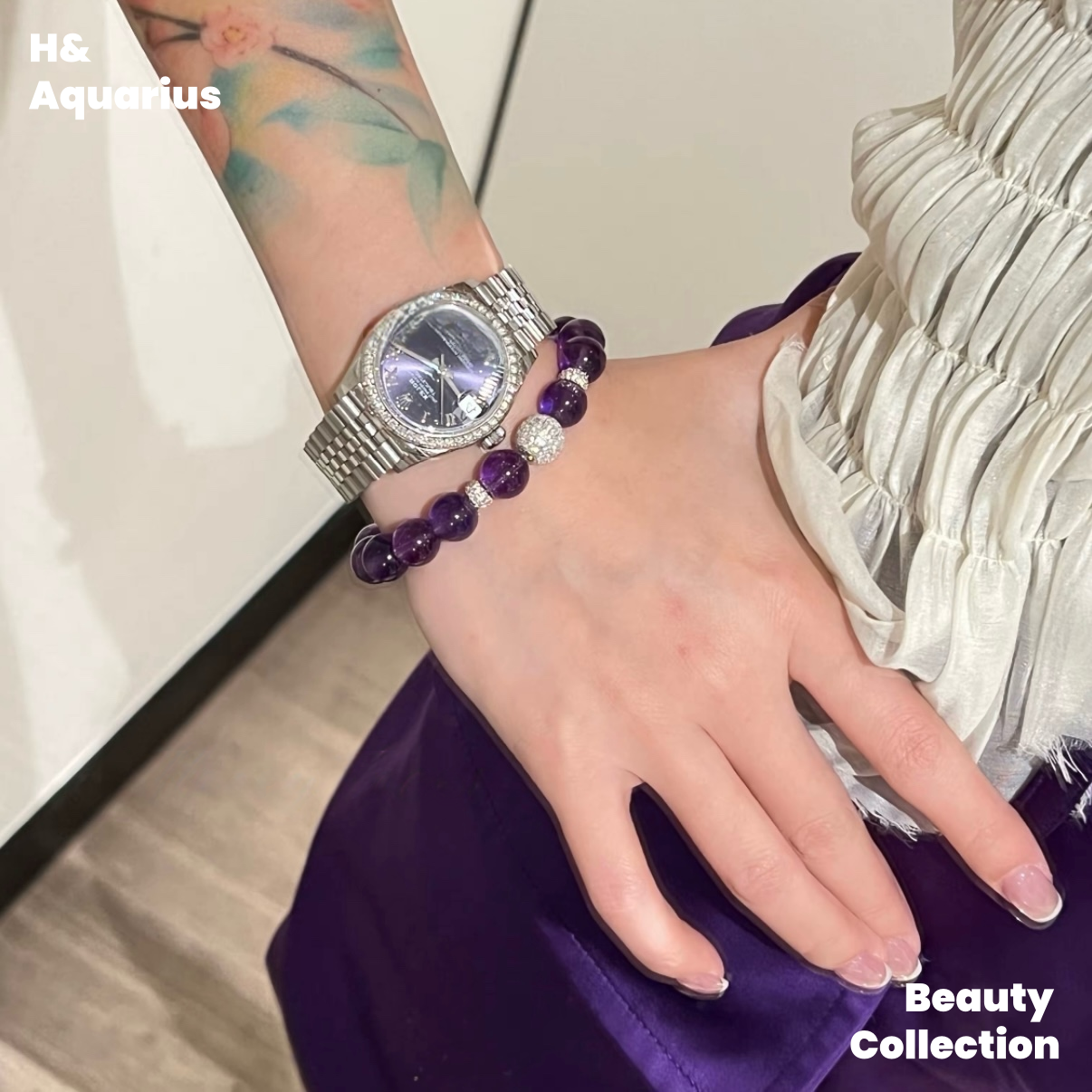 Violet Bracelet - Luxury Chinese Style Natural Crystal Elegant Bead Chain