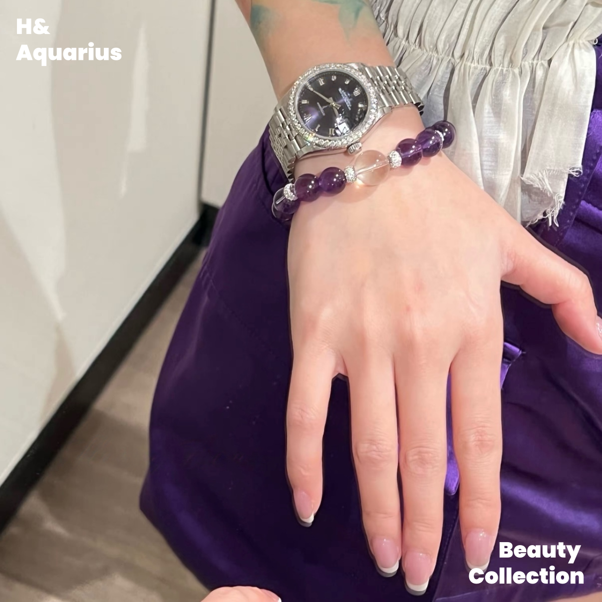 Violet Bracelet - Luxury Chinese Style Natural Crystal Elegant Bead Chain