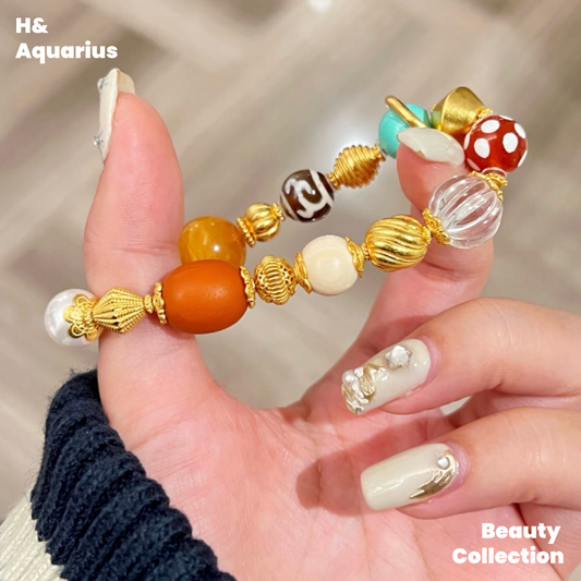 925 Silver & Zirconia Duobao Bracelet - Chinese Style Colorful Stackable Bead Chain