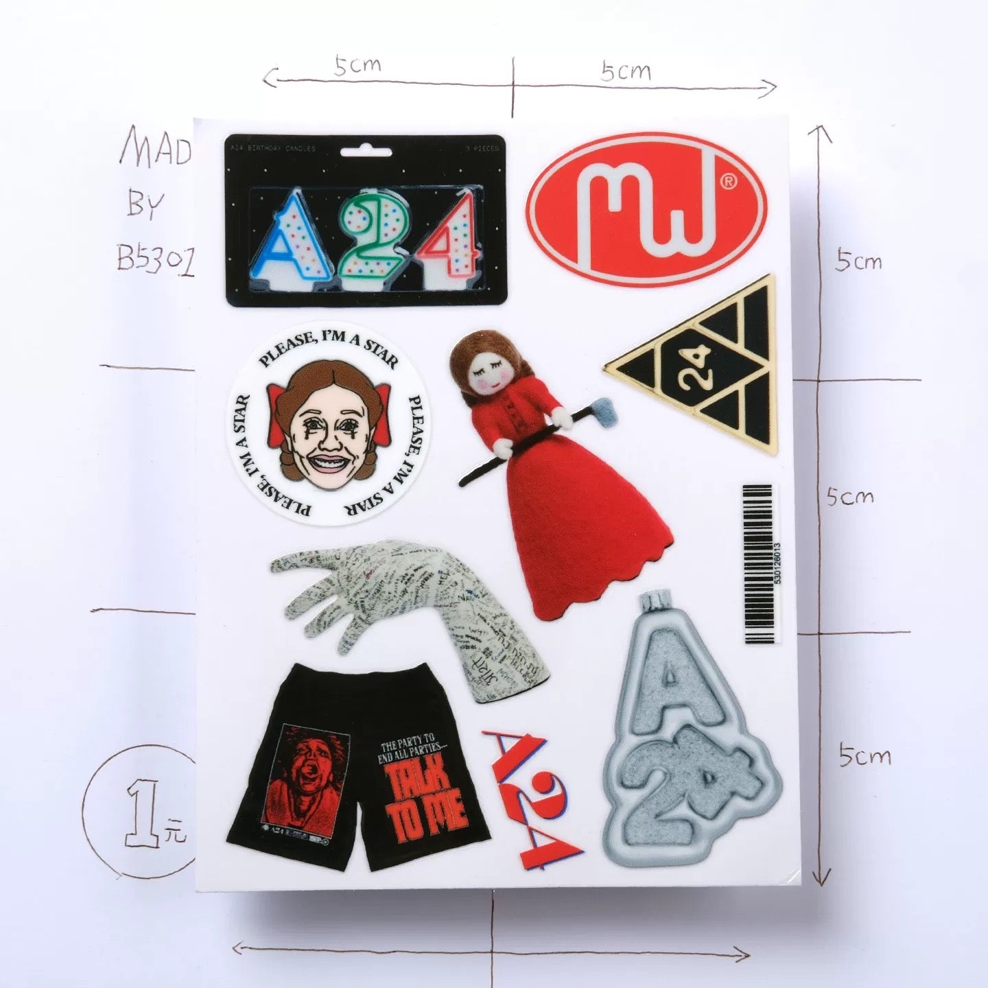 A24 Movie Theme Stickers - Waterproof Transfer Decals for Phone Helmet Laptop Water Bottle Luggage
