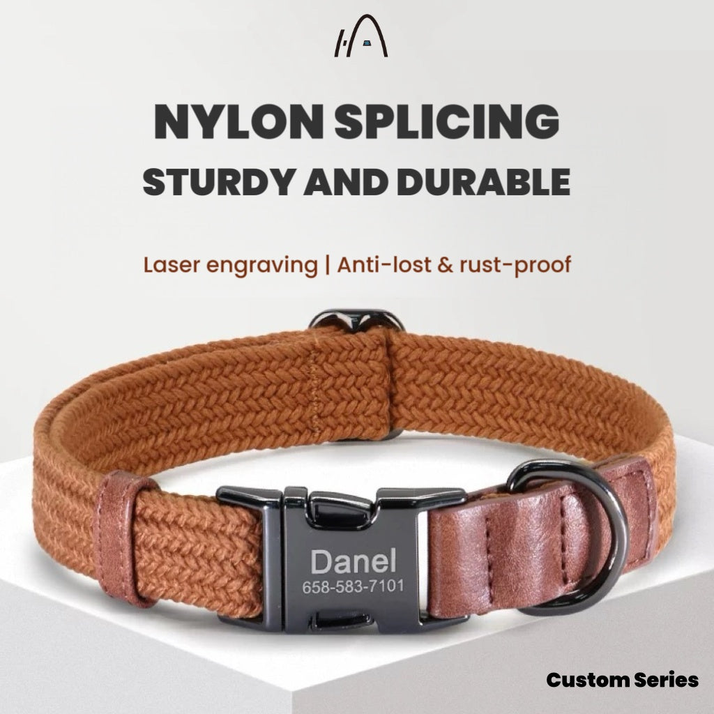 Custom pet dog collar dog collar engraving anti loss going out medium dog shiba dog corgi dog walking dog leash dog chain