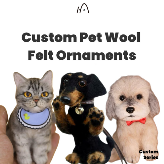 Custom pet wool felt ornament pendant