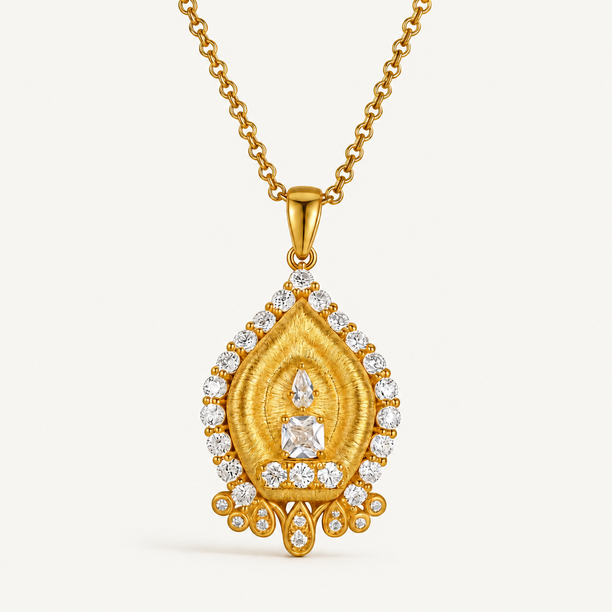 White Pagoda Pendant Necklace