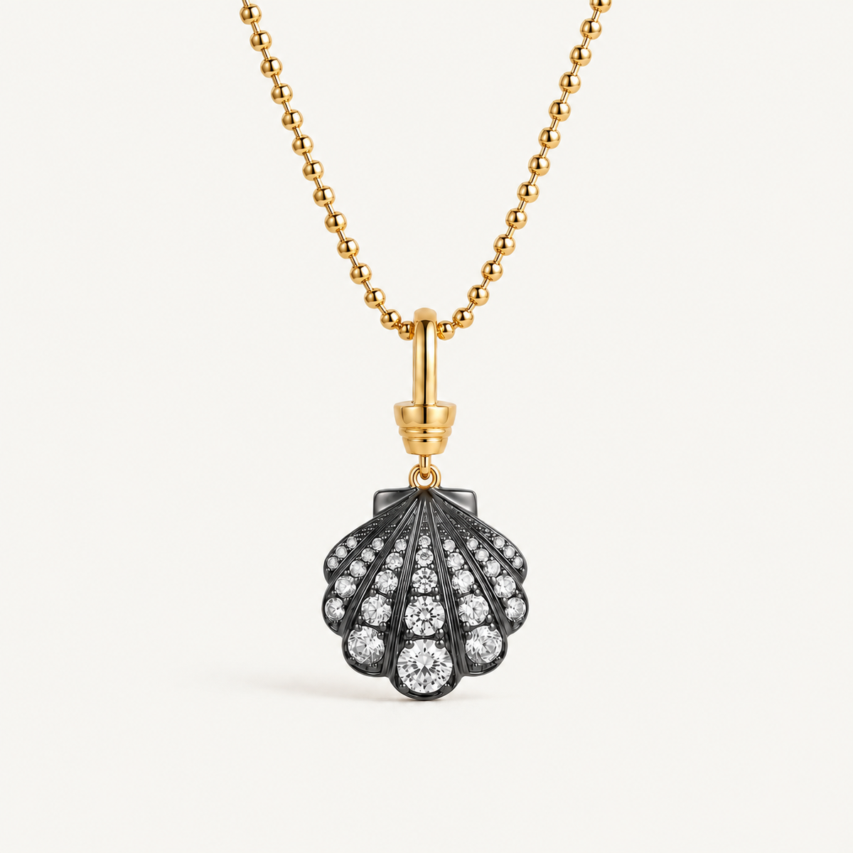 Radiant Scallop Shell Pendant Necklace