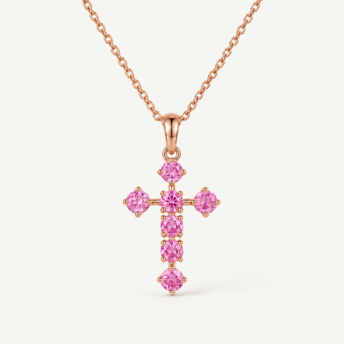 Blush Cross Pendant Necklace