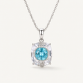 Aqua Ice Crystal Pendant Necklace