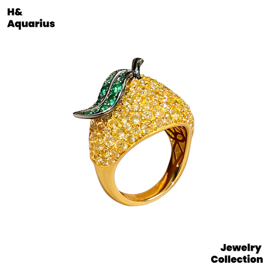 925 Silver & Zirconia Pear Ring - Colorful Luxury Minimalist Statement Ring