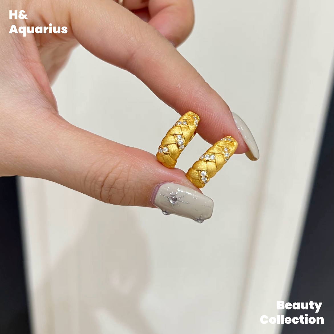 925 Silver & Zirconia Twisted Rope Earrings - Gold Plated Braided Hoops for Women