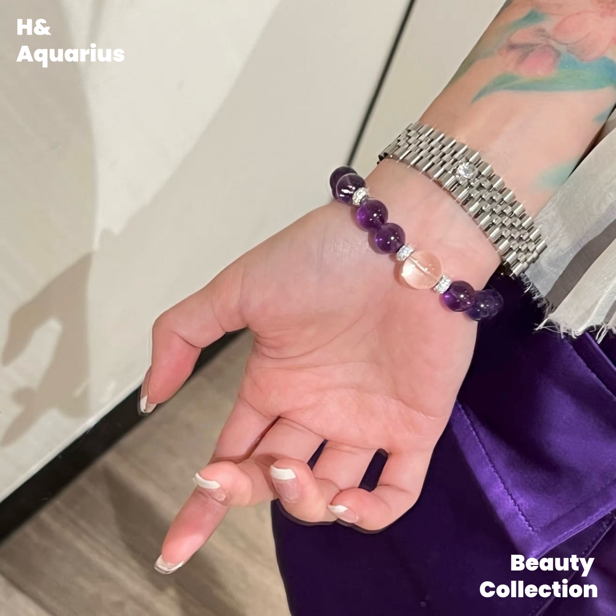 Violet Bracelet - Luxury Chinese Style Natural Crystal Elegant Bead Chain