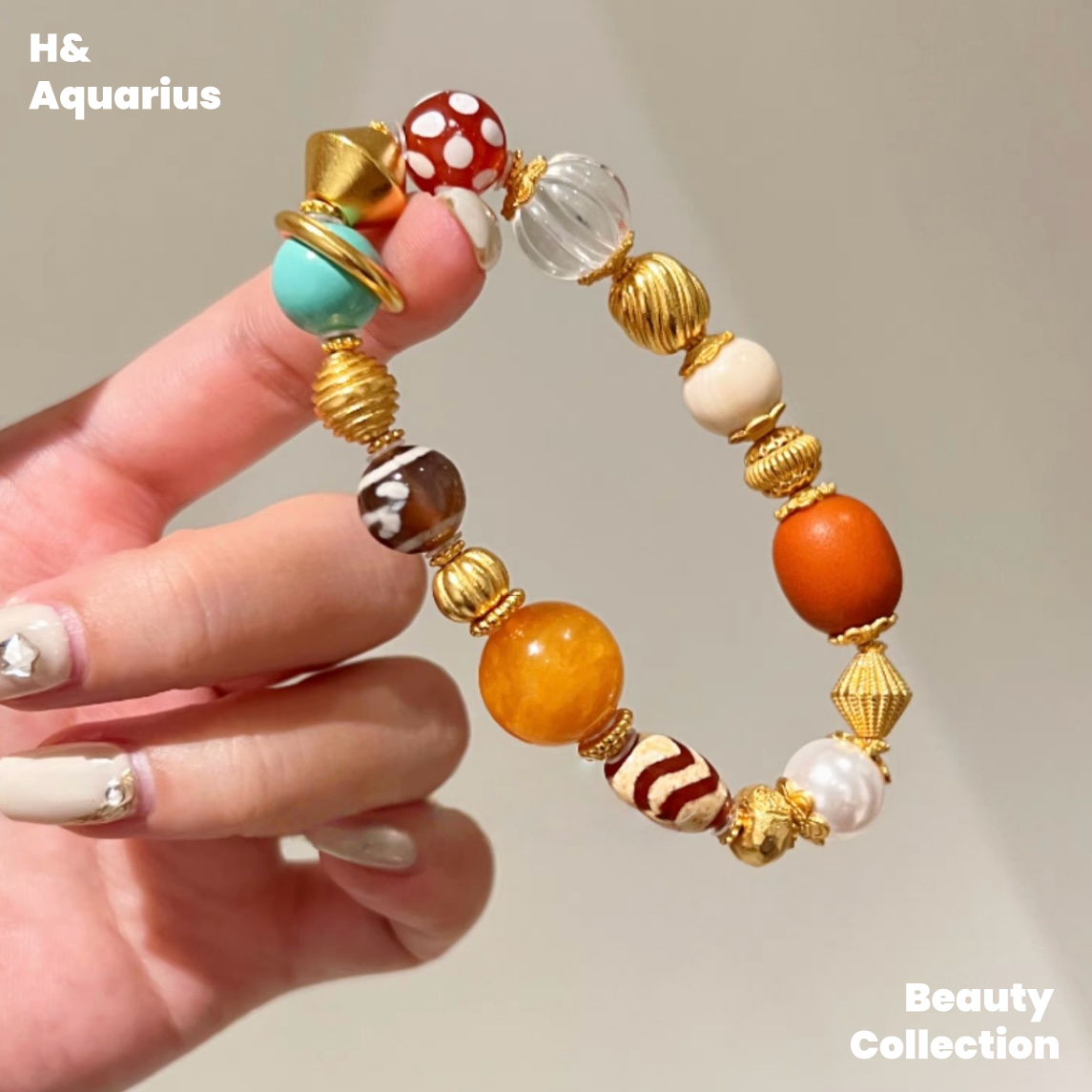 925 Silver & Zirconia Duobao Bracelet - Chinese Style Colorful Stackable Bead Chain