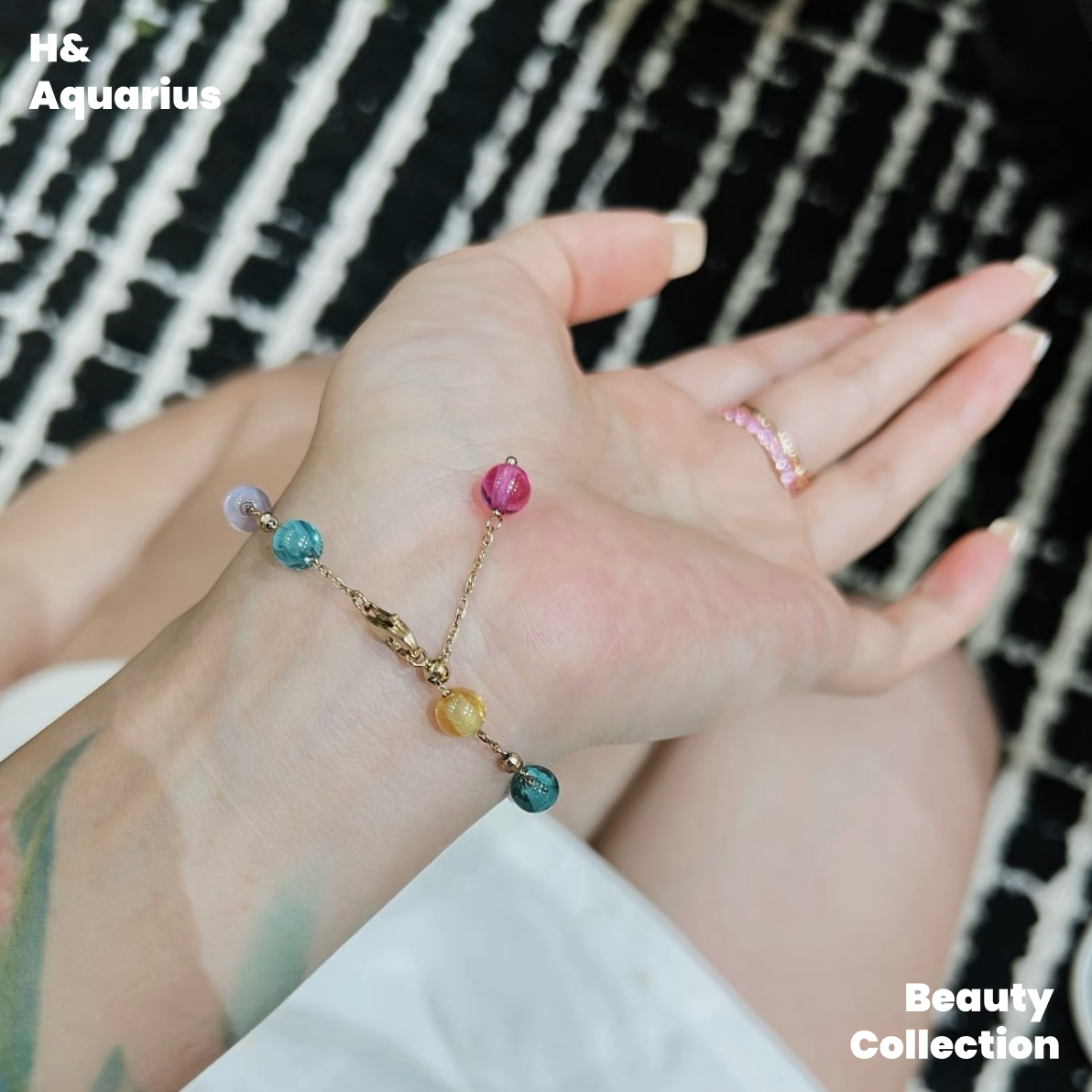 925 Silver & Zirconia Dopamine Bracelet - Colorful Summer Stackable Charm Chain