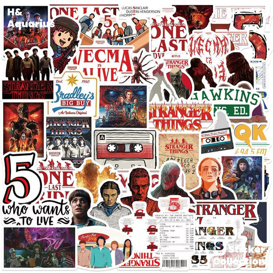 50 American drama Stranger Things 5 graffiti stickers decorated guitar notebook suitcase DIY waterproof