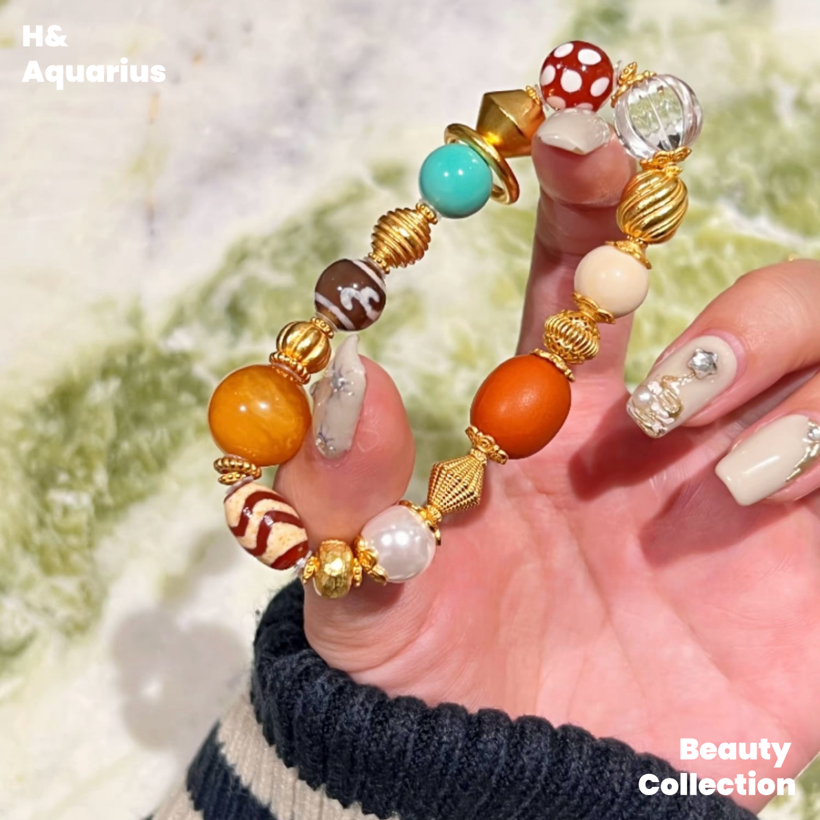 925 Silver & Zirconia Duobao Bracelet - Chinese Style Colorful Stackable Bead Chain