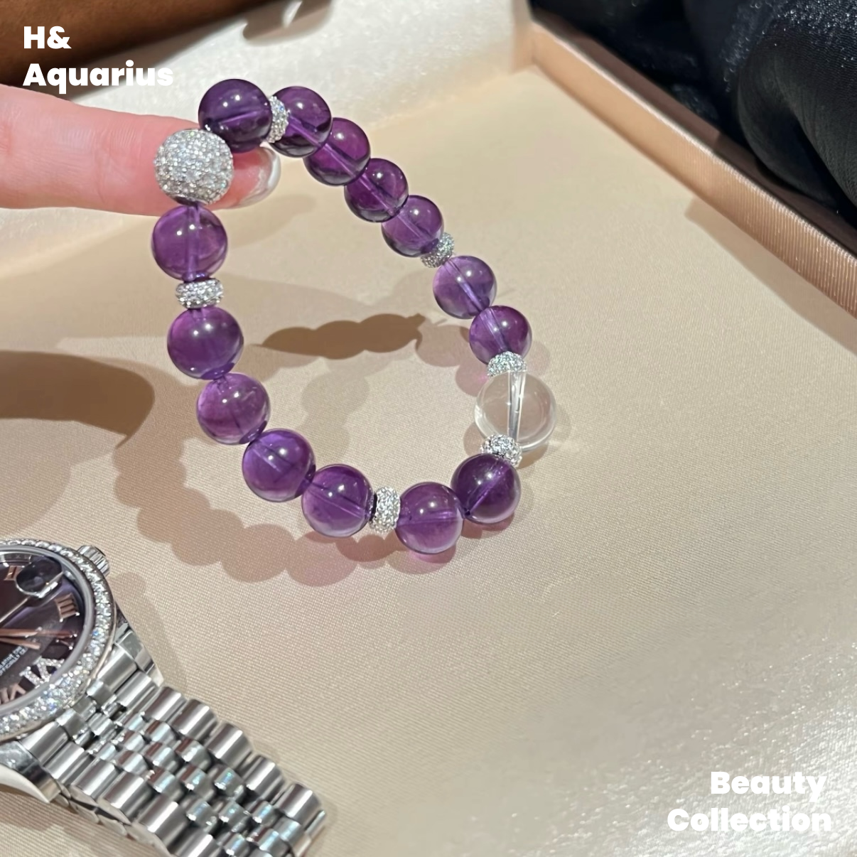 Violet Bracelet - Luxury Chinese Style Natural Crystal Elegant Bead Chain
