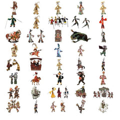 Chinese style ancient shadow puppet play sticker DIY decoration cartoon character water cup ipad computer sticker notebook material