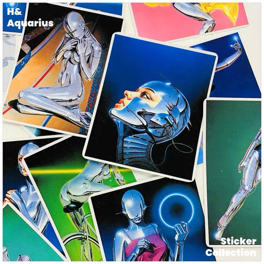 37pcs Cyberpunk Stickers - Sorayama Style Gynoid Decals for Journaling