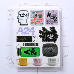A24 Movie Theme Stickers - Waterproof Transfer Decals for Phone Helmet Laptop Water Bottle Luggage