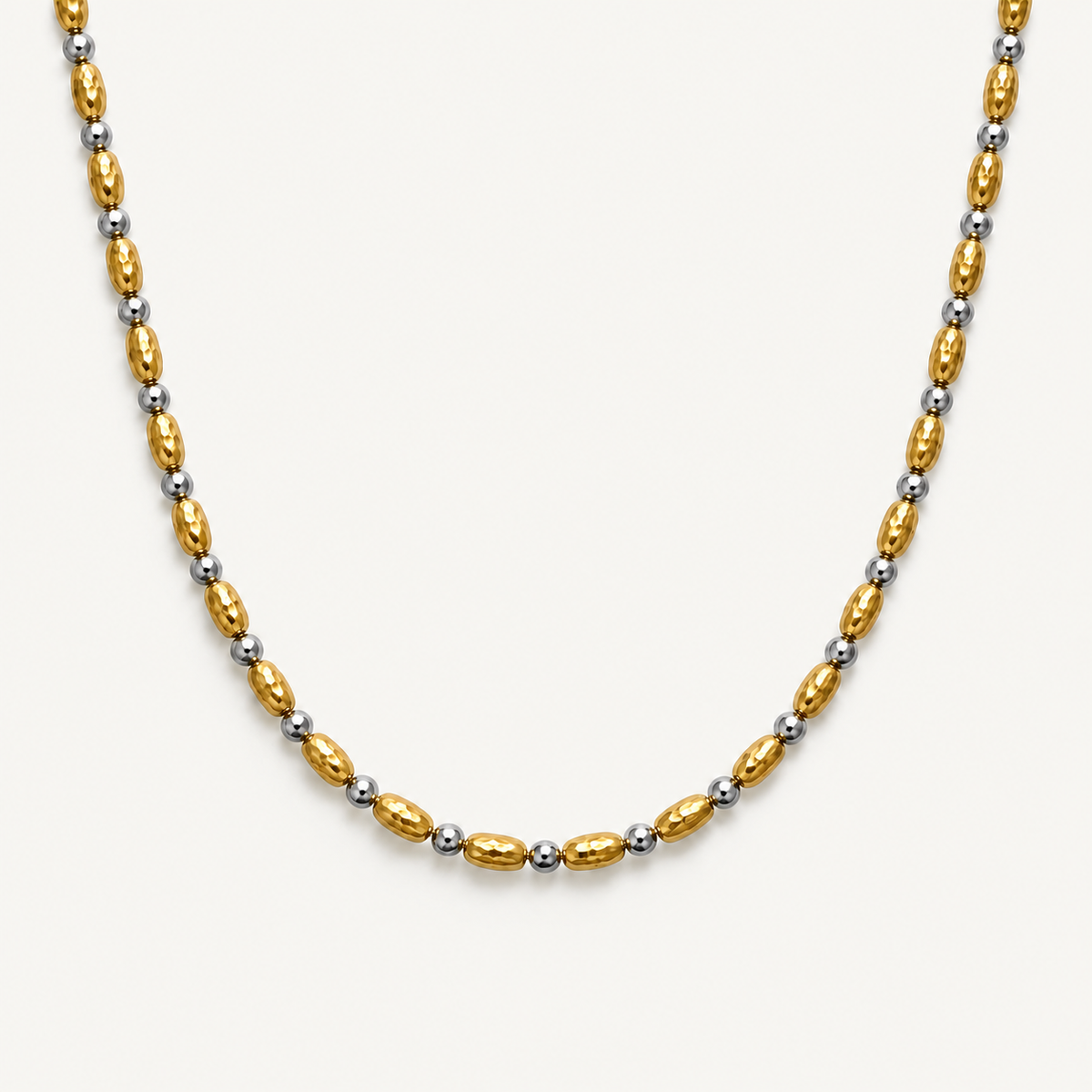 Gold Two-Tone Rice Bead Chain