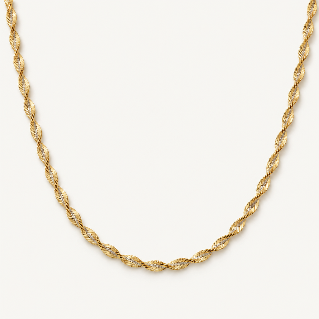 Two-Tone Ripple Twist Necklace