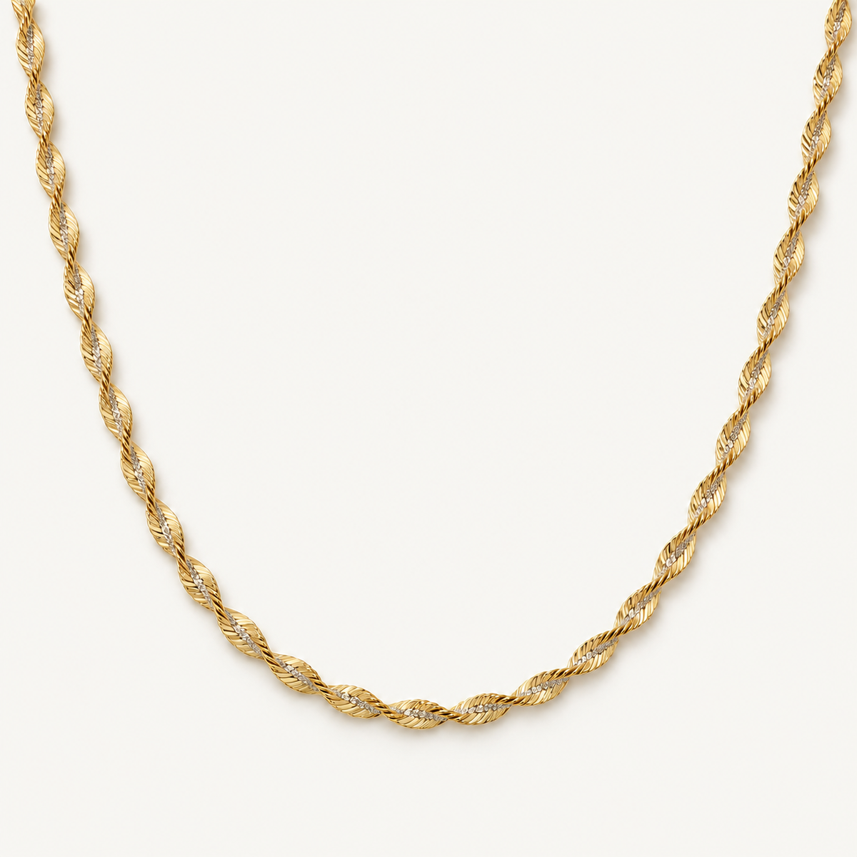 Two-Tone Ripple Twist Necklace