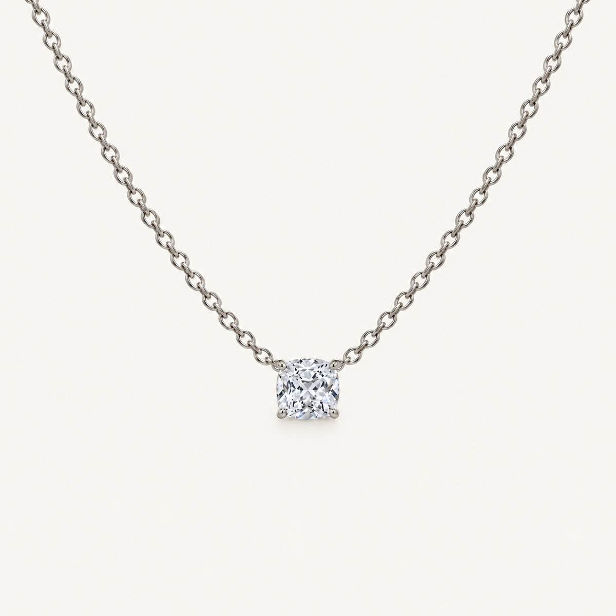 Moonlight Cushion Solitaire Necklace