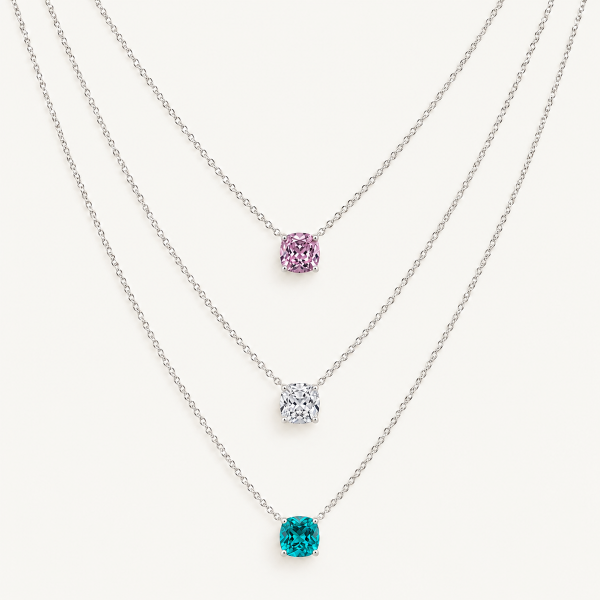 Moonlight Cushion Solitaire Necklace