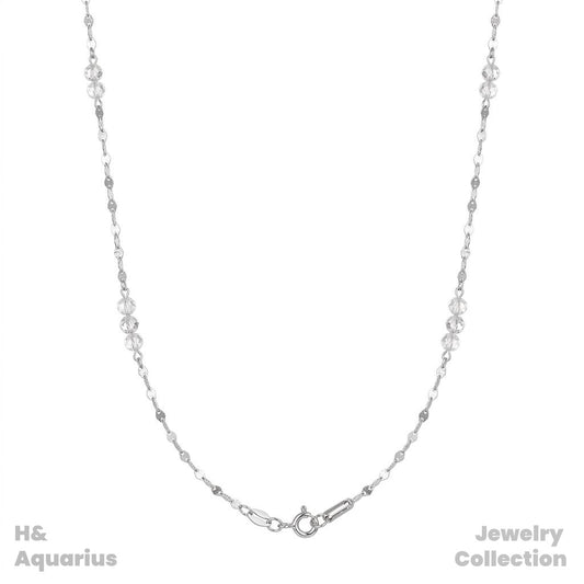 Chain: 925 Silver & Zirconia Split Light Necklace - Minimalist Layering Chain