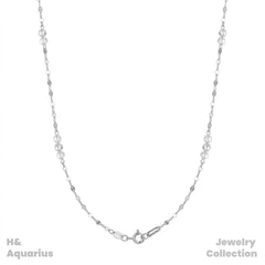 Chain: 925 Silver & Zirconia Split Light Necklace - Minimalist Layering Chain