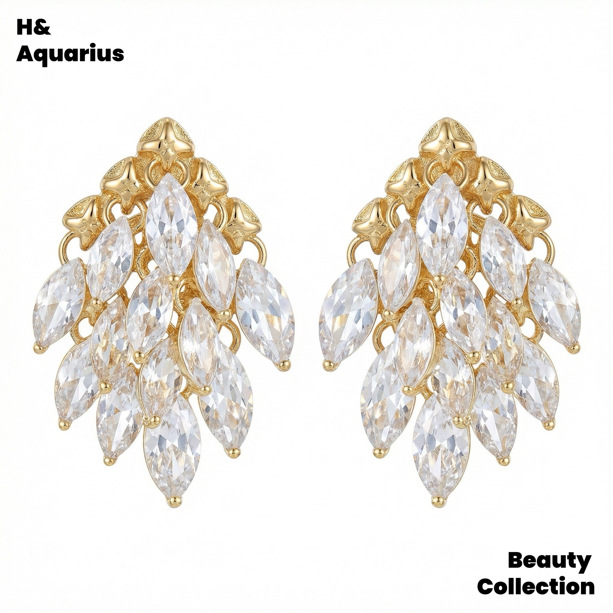 925 Silver & Zirconia Starry Dome Earrings - Luxury Elegant Statement Dangle Earrings