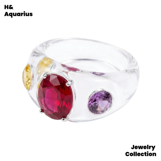 Candy Ring - Natural Rock Crystal Colorful Minimalist Ring for Women