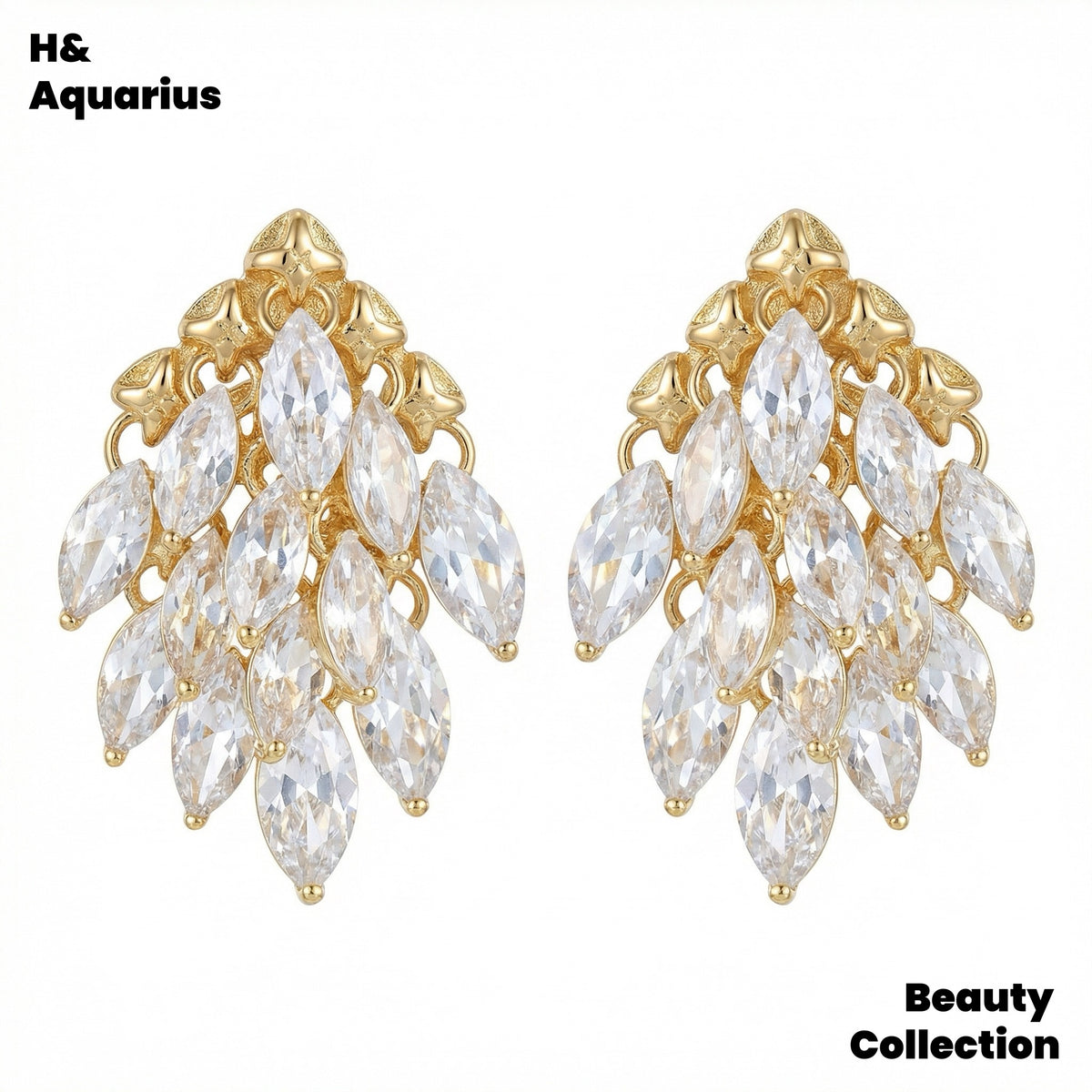 925 Silver & Zirconia Starry Dome Earrings - Luxury Elegant Statement Dangle Earrings