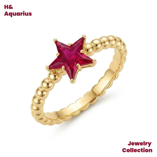 925 Silver & Zirconia Star Blush Ring - Minimalist Luxury Everyday Ring