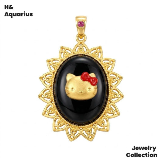 Pendant: 925 Silver Enamel Cat Silhouette - Colorful Minimalist Necklace Charm