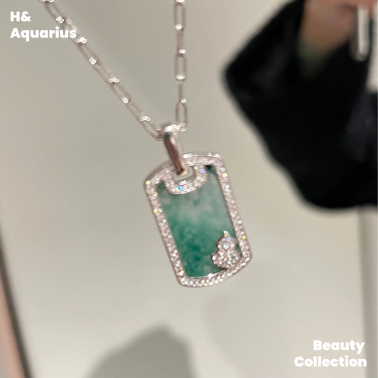 Landscape Wu Shi Pendant Necklace - Silver Plated Chinese Style Solitaire Jewelry with Certificate