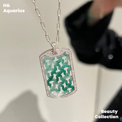 Landscape Wu Shi Pendant Necklace - Silver Plated Chinese Style Solitaire Jewelry with Certificate