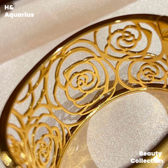 925 Silver Camellia Bangle - Gold Plated French Hollow Out Minimalist Bracelet