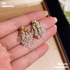 925 Silver & Zirconia Starry Dome Earrings - Luxury Elegant Statement Dangle Earrings