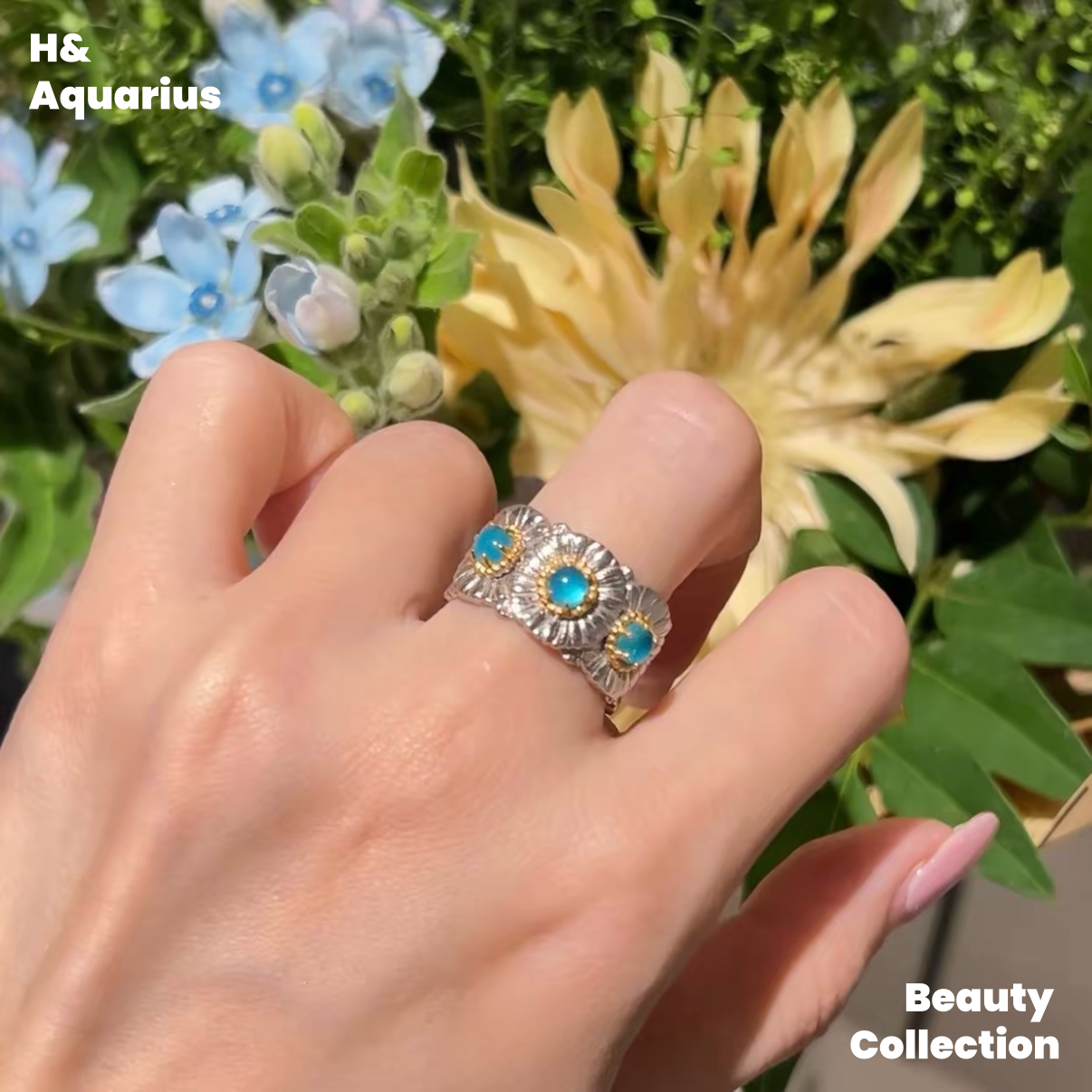 925 Silver & Zirconia Daisy Ring - Silver Handmade Boho Vintage Ring