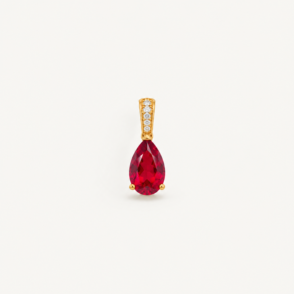 Ruby Velvet Teardrop Pendant