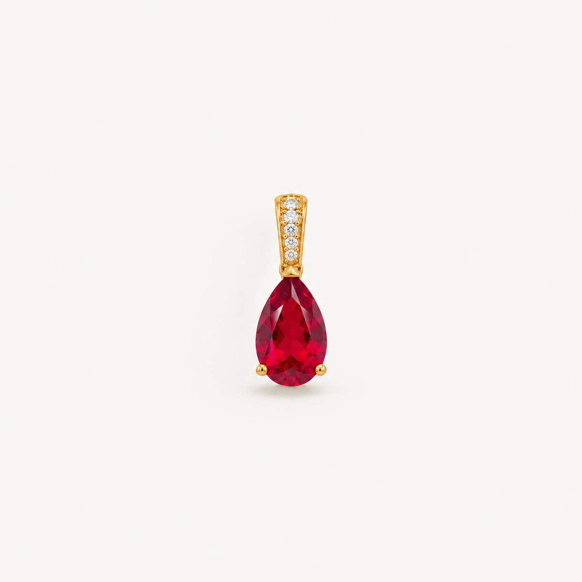 Ruby Velvet Teardrop Pendant